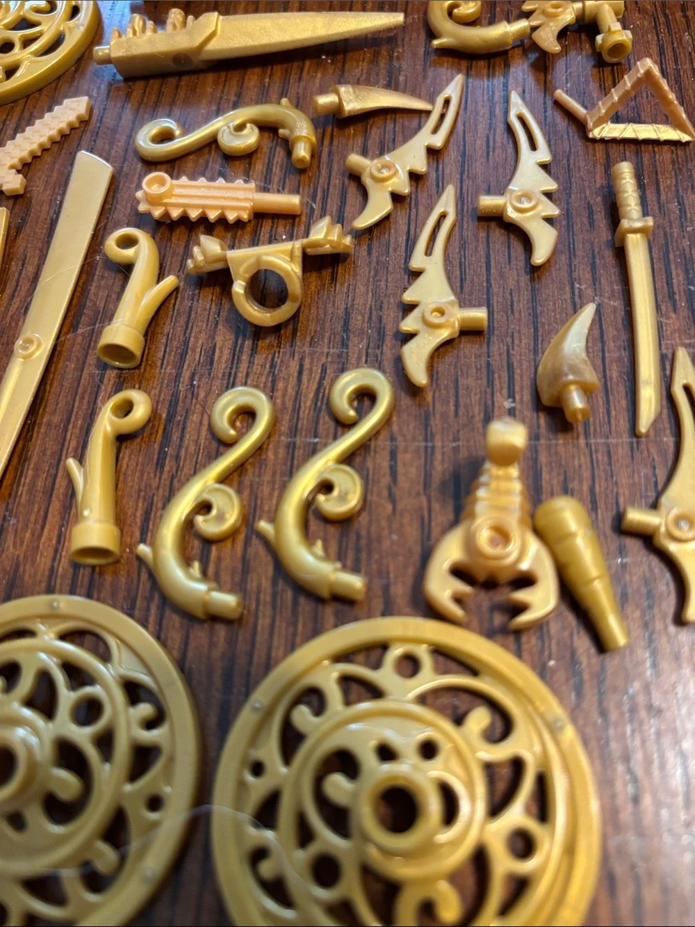 Gold Lego accessories lot